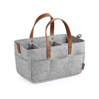 Baby Felt Storage Nursery Basket Bag Handle Nappy Kids Storage Pocket