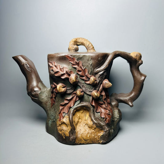 Vintage Chinese Yixing Purple Clay Teapot Zisha Ceremony Ceramic Peach Teaware