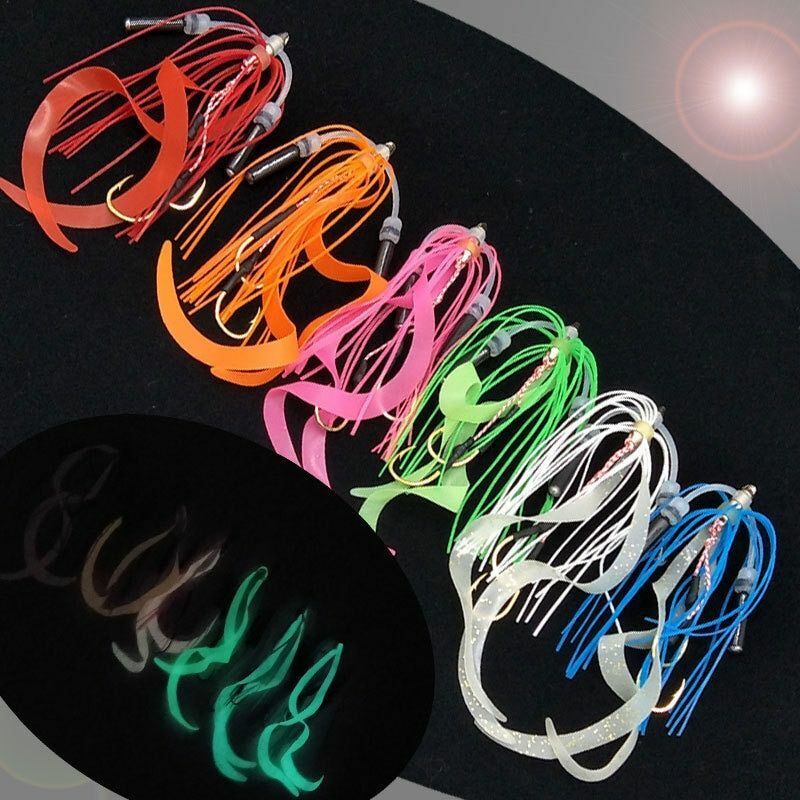 Twin Hook 50PCS Silicone Skirt Replacement Slider Spare Assist Trailer Octopus