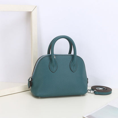 Shell Bag Messenger Purse Cow Leather Simple Shoulder Bag Handbag Small Pouch