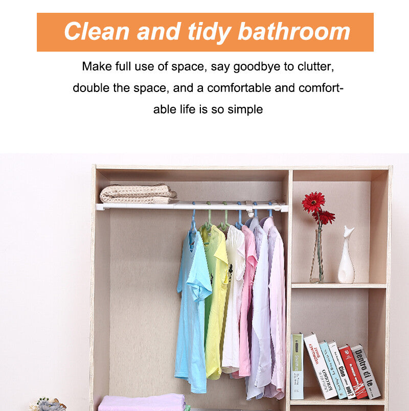 Expandable Shelf Dividers Closet Organizer Storage Bar Adjustable Clothes Rack
