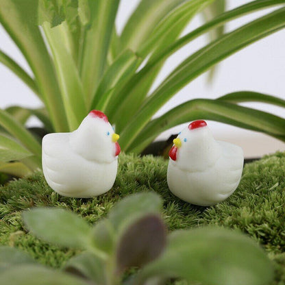 Mini 5pcs White Little Cock Decoration Supplies Micro Landscape Deco Creative