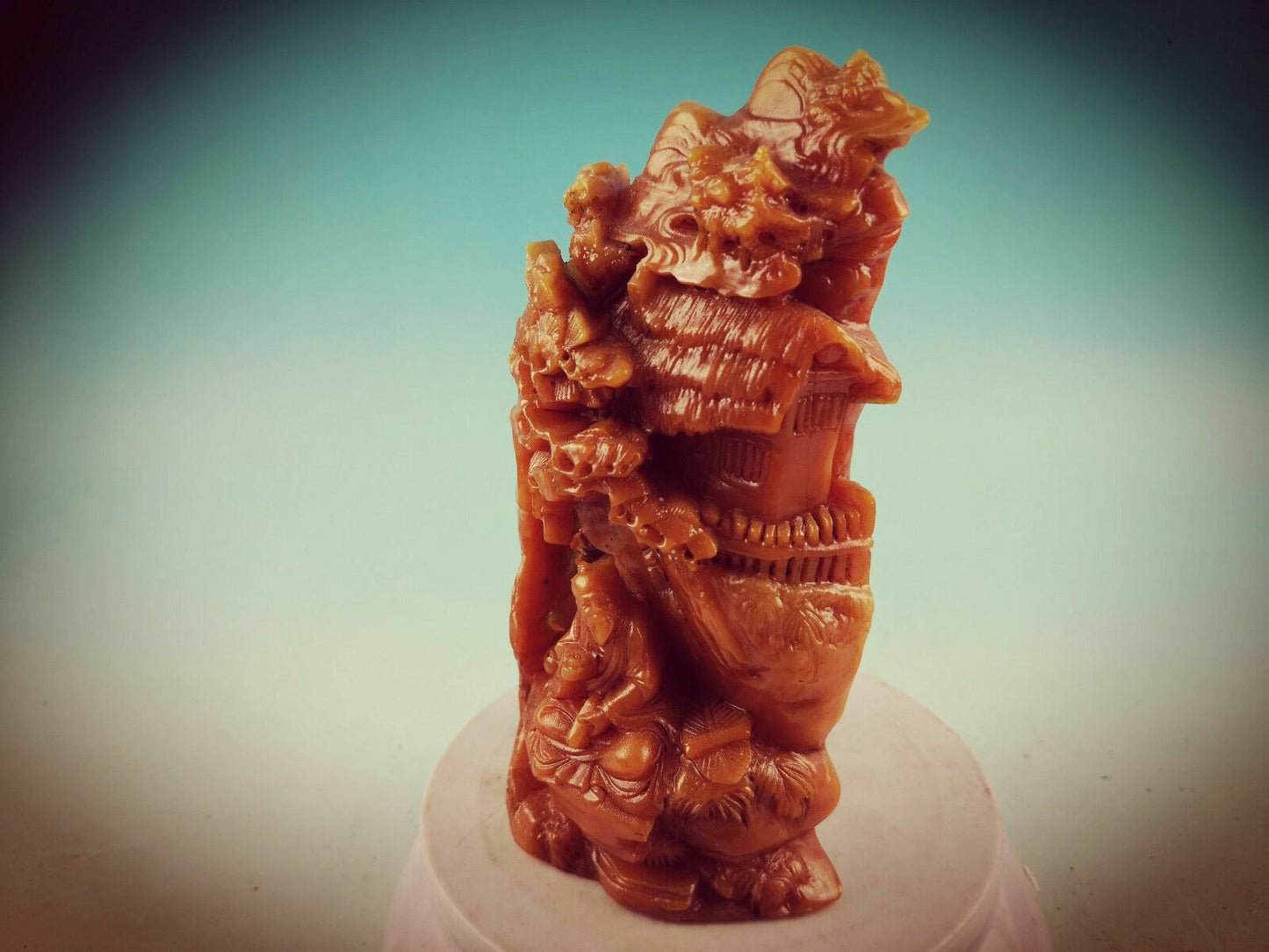 1pc China Stone Old Hand Carved Decoration Statue