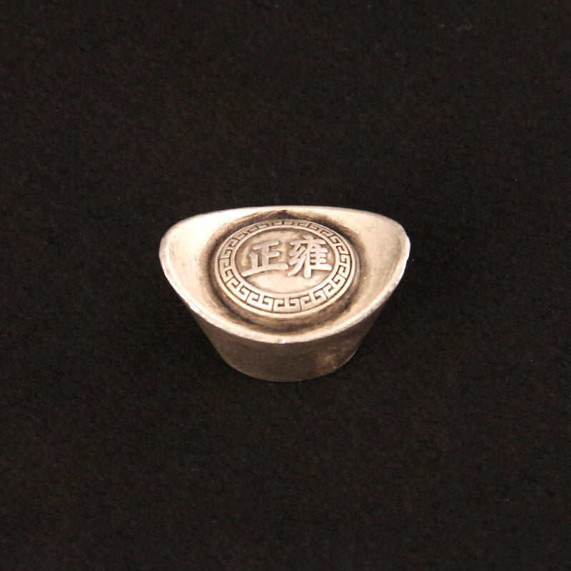 Silver Ingot Ornament Solid Antique Five Emperors Household Treasure Pot