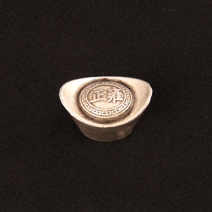 Silver Ingot Ornament Solid Antique Five Emperors Household Treasure Pot
