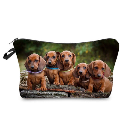 Cute Printed Cosmetic Bags Travel Storage Pouch Reusable Makeup Purse Polyester