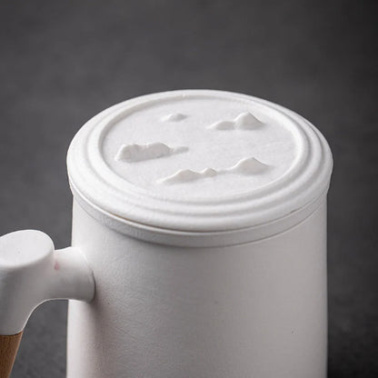 Creative Mountain Ceramic Tea Mug with Infuser