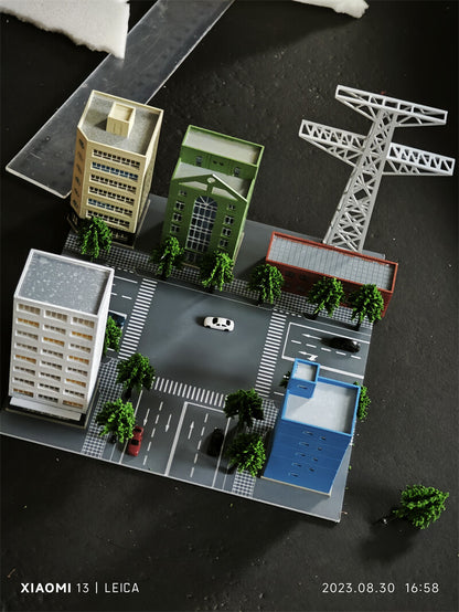 1/300 Scale City Scene Building Viaduct High-Rise Building Model Set Toy