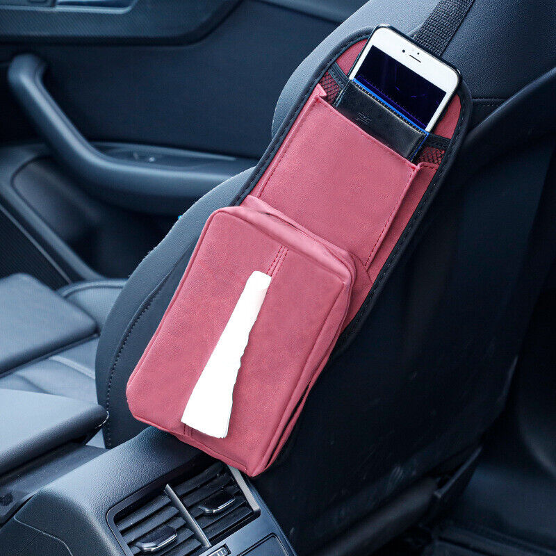 Car Seat Side Storage Organizer Phone Pocket Hanging Tissue Box Storage Bag
