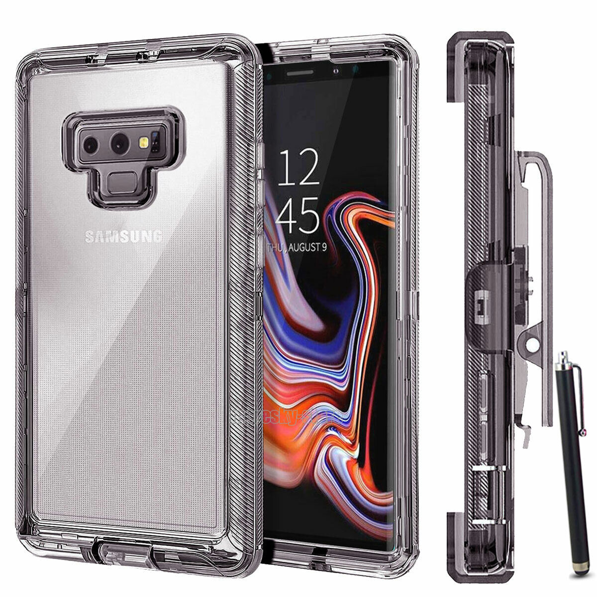 Luxury Clear Case Kickstand Clip Stand Holster Cover For Samsung Galaxy Note 9