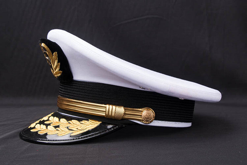 Navy Captain Hat Sailor Gorros White Officer Cap Seaman Yacht Boat Ship Navy