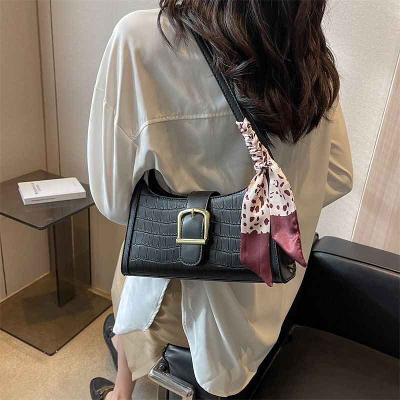Synthetic Leather Small Shoulder Bags Scarves Cute Handbags Purses Underarm Bag