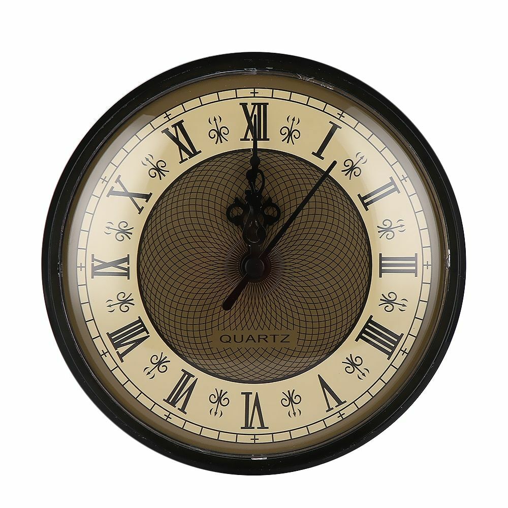 Classical Diameter 110mm Clock Quartz Movement Insert Roman Numeral Gold Face Bl