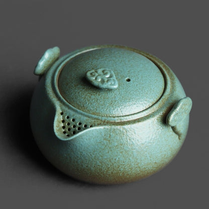 Kiln Change Craft Tea Pot With Lid Tea Infuser Ceramic Crude Pottery Pot 6.8oz
