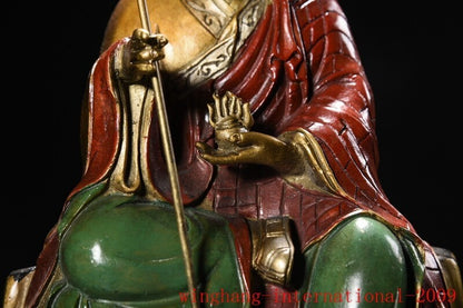 Tibet Buddhism bronze gilt painted tangseng Ksitigarbha jizo Monk Buddha statue