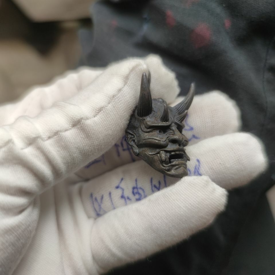 Copper Brass Ghost Face Fang Mask Casting Bonjour Mask Pendant