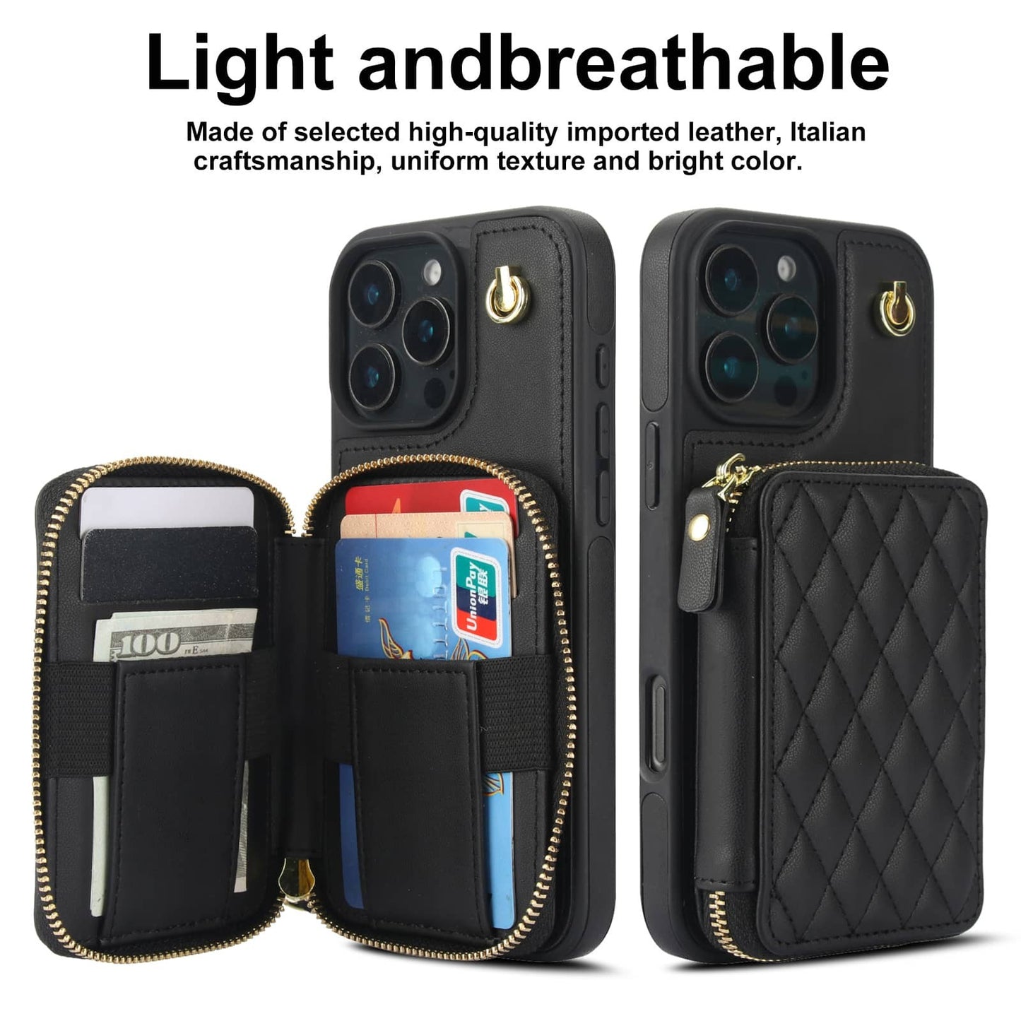 Crossbody Wallet Case for iPhone 16/15/14/13/12/11 Pro Max SE 7 8 X XS Max XR