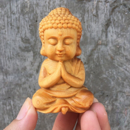 Cliff Cypress Wood Carving Tathagata Buddha Solid Wood Crafts Ornaments