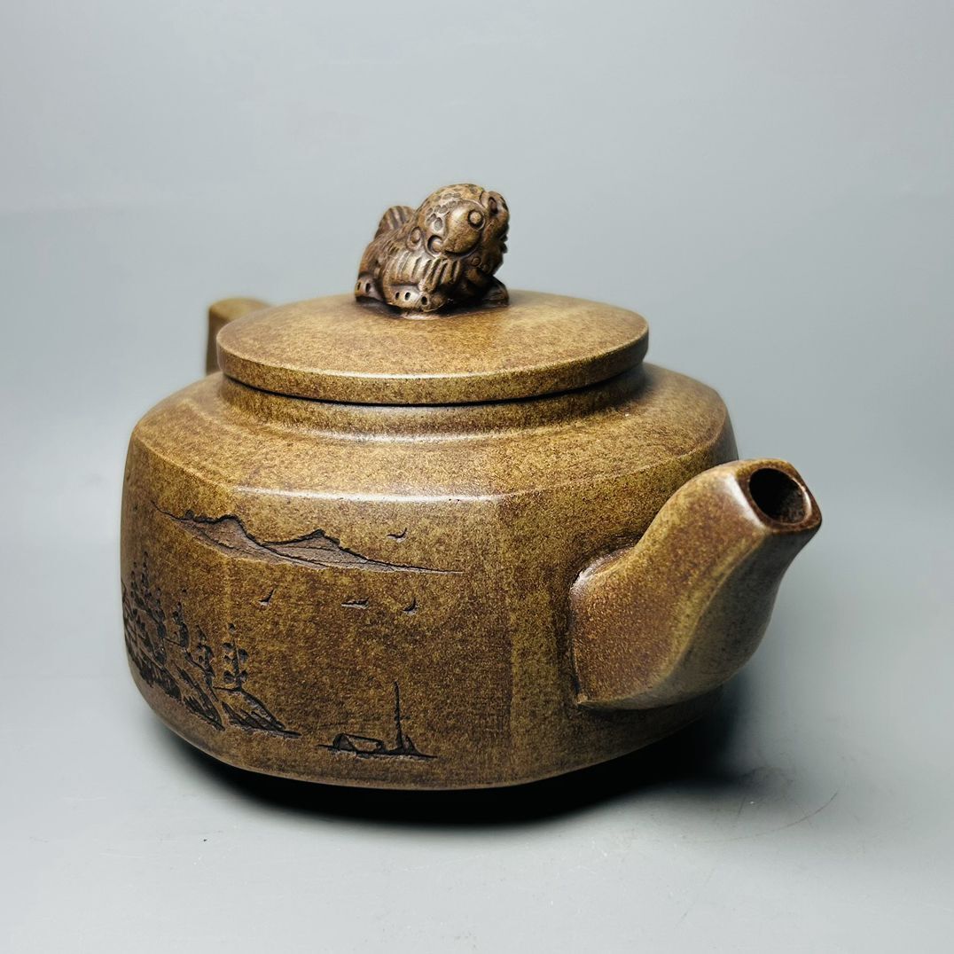 Chinese Yixing Purple Clay Teapot Tea Set Pot Zisha Ceramic Cute Decor Figurine