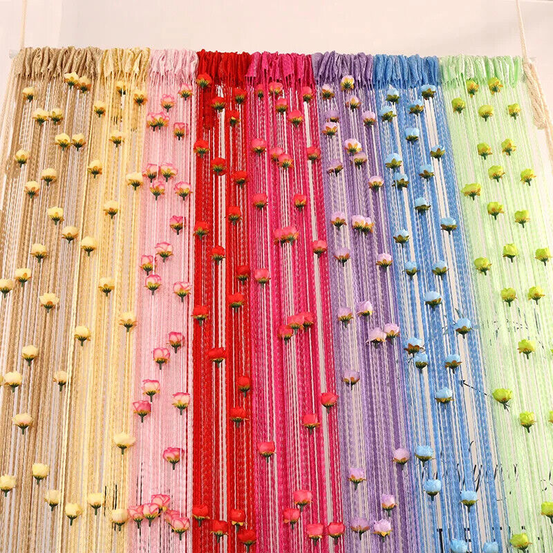 Door String Curtain French Window Thread Rope Left And Right Biparting 200x100cm
