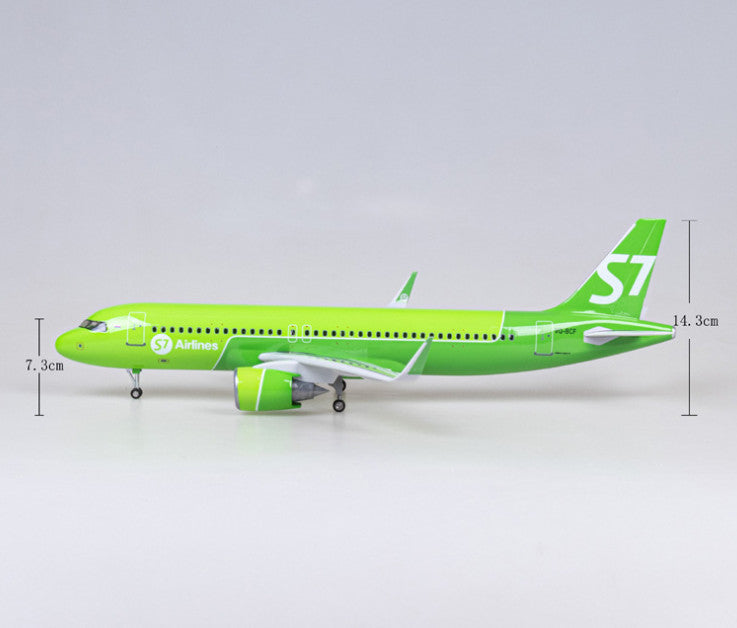 47CM 1:80 S7 Airlines AIRBUS A320neo Airplane Landing Gear Resin Aircraft Model
