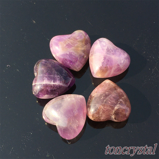 10pc Natural dreamy amethyst mini heart Carved quartz crystal skull healing gift