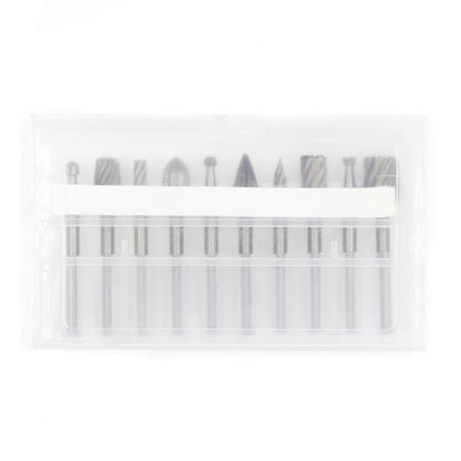 10Pcs 3mm Shank HSS Rotary Burr File Rasp Drill Bits Set For Wood Stone Carving