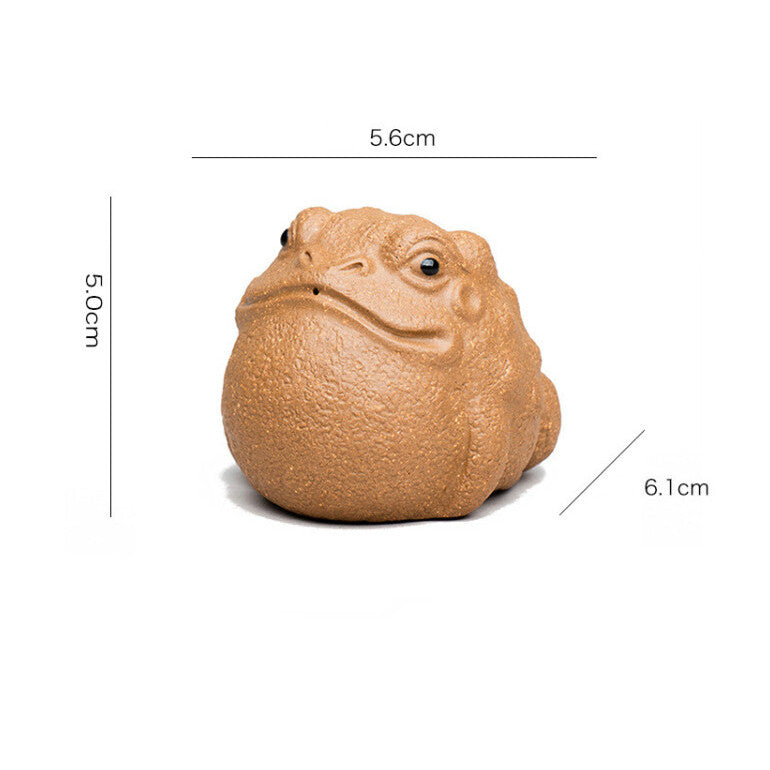 1pc Yixing Purple Clay Tea Pet Three-legged Golden Toad Ornaments Handmade Decor