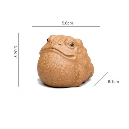 1pc Yixing Purple Clay Tea Pet Three-legged Golden Toad Ornaments Handmade Decor