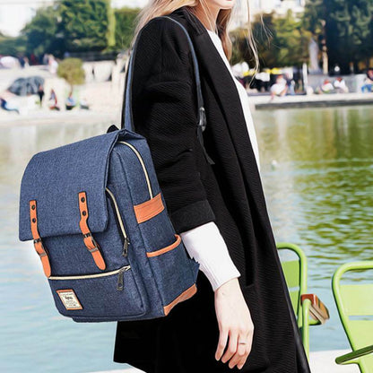 Fashion Vintage Laptop Backpack Women Canvas Bags Men Canvas Travel Backpacks