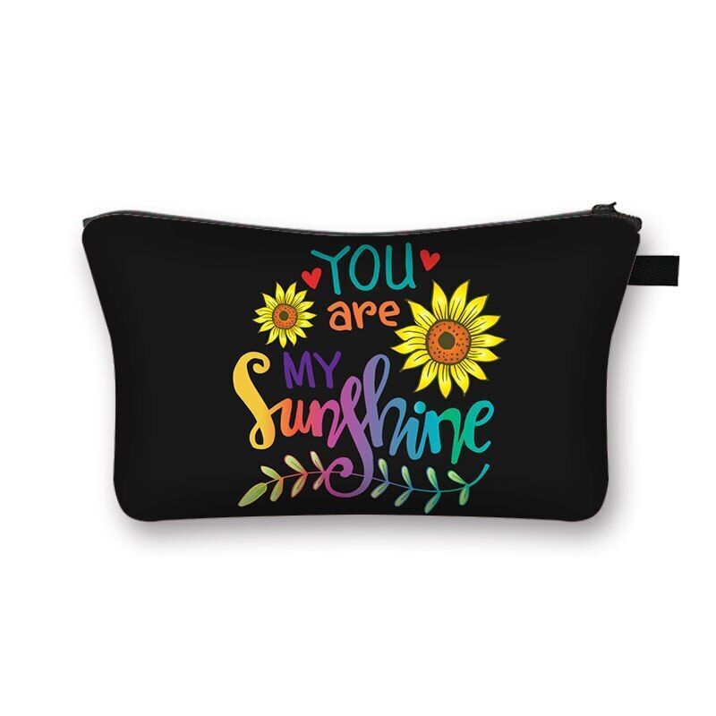 Woman Waterproof Makeup Bag Fashion Yellow Black Cosmetic Pouch Travel Organizer