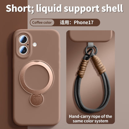 360° Rotation Bracket Holder Clear Back Cover Case for iPhone17pro max/16/15/14