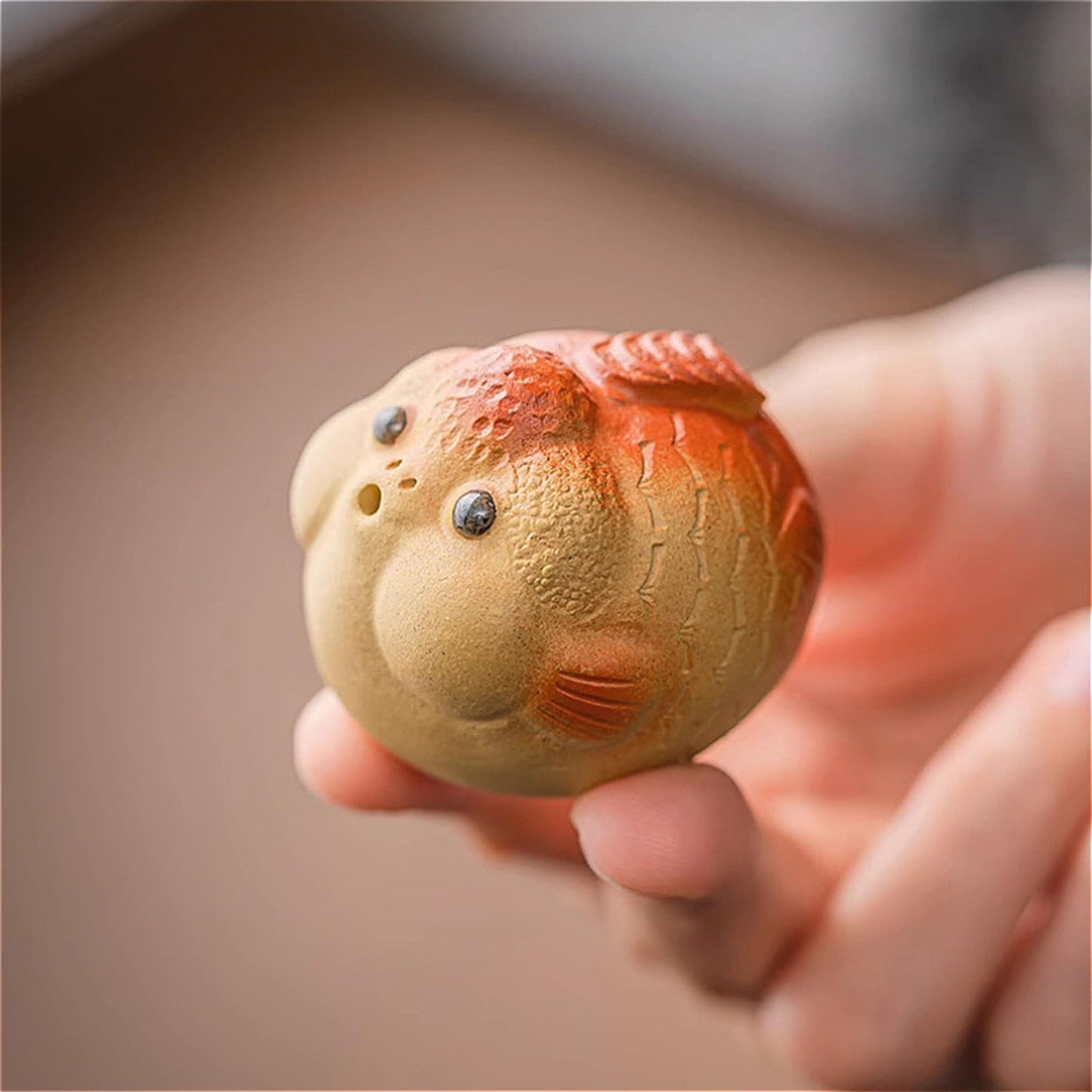 Goldfish Tea Pet Ornament 4cm 1.6in Teapot Cover Holder Kungfu Tea Ceremony