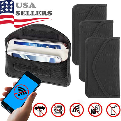 3 Pack Faraday Bag Cell Phone Wallet Blocker Radiation Signal Shielding Case New