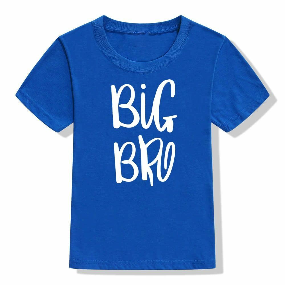 T-Shirt Big Brother Little Sibling Short Sleeve Tees Clothes Kids Baby Boys Tops