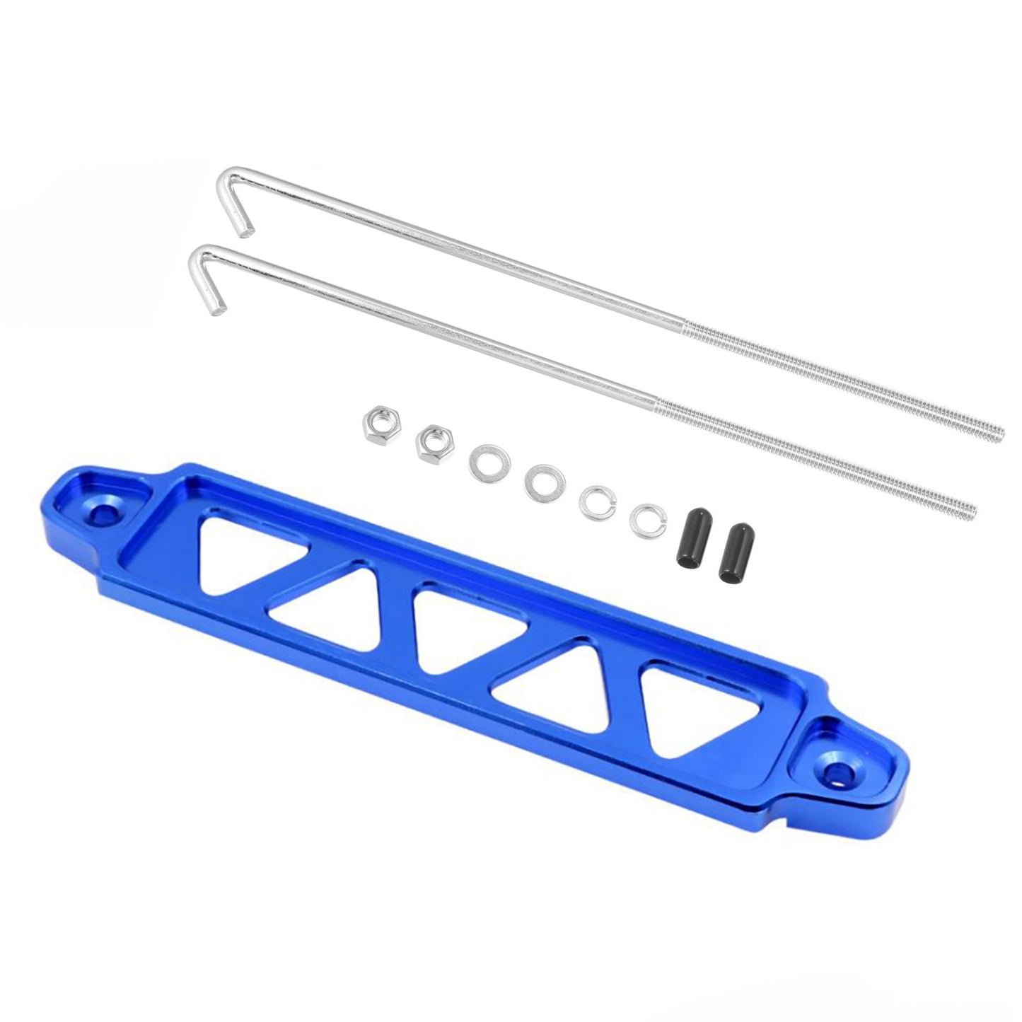 New Blue Car Battery Hold Down Tie Down Mount Bracket with Hook Bolt Kit Set