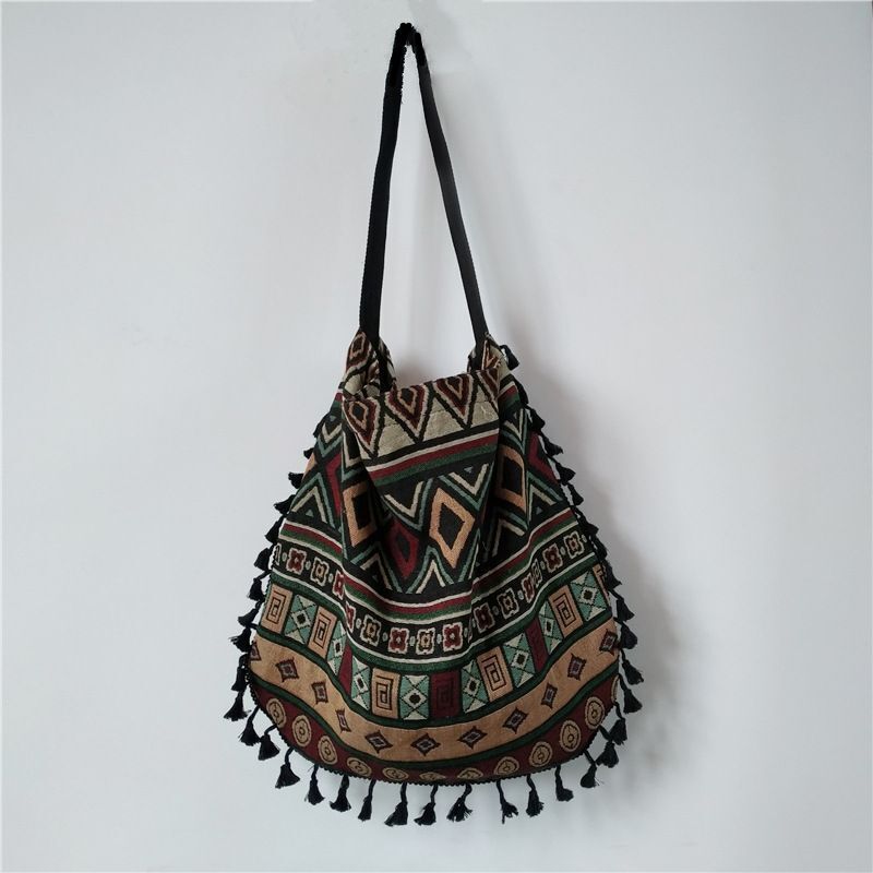 Vintage Shoulder Bag Tassel Boho Gypsy Fringed Handbags Open Bags 43*2*40 Cm 1PC