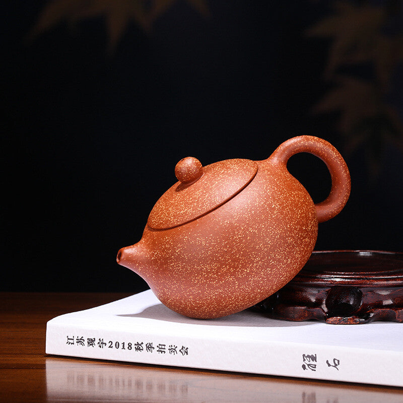5"Chinese Yixing Zisha Pottery Dragon Blood Sand Clay 240ML Xishi Kung Fu Teapot