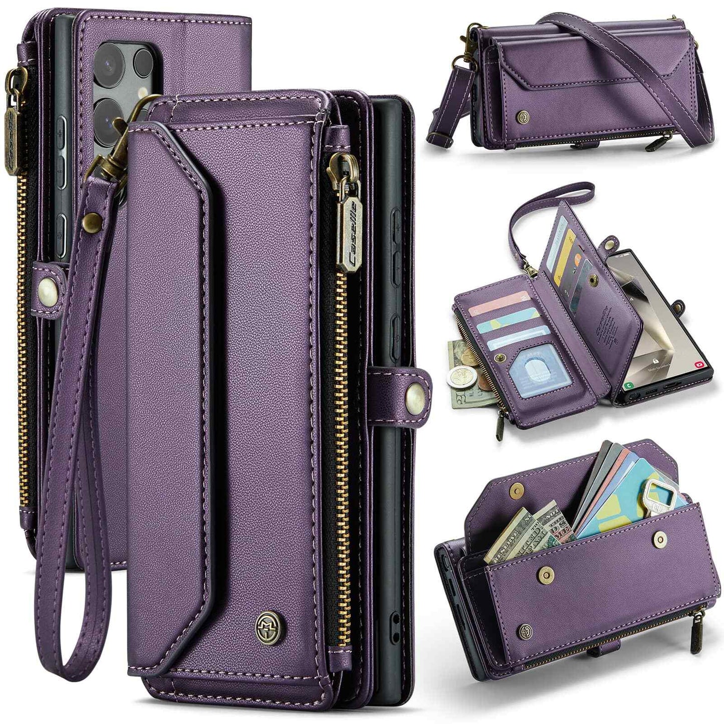 Crossbody for Samsung Galaxy S25 Ultra S25+ Plus Case Wallet with Card Holder