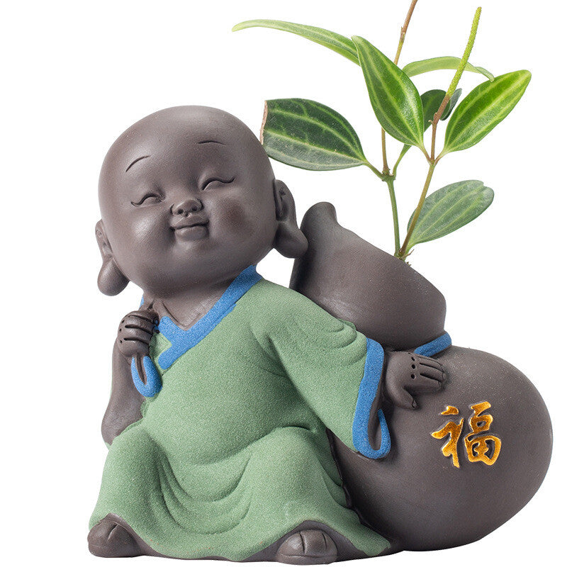 Tea Pet Yixing Zisha Purple Clay Mascot Mini Vase Happiness Wealth Longevity New