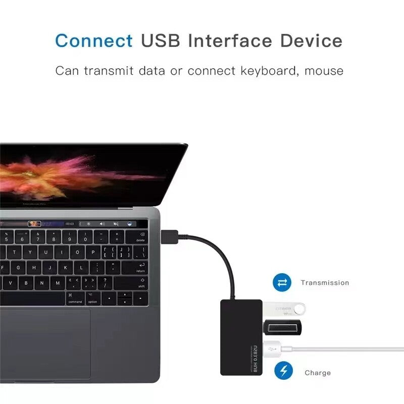 USB 3.0 4 Port Hub Splitter For PC Mac MacBook Notebook Laptop Desktop LOT