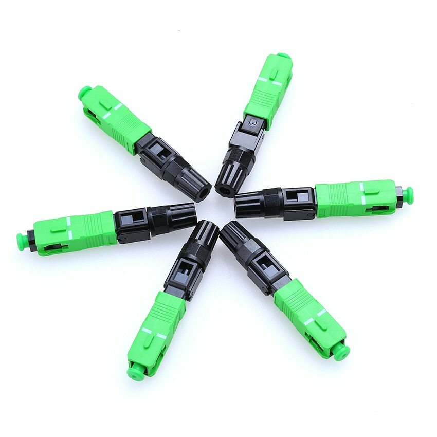 100pcs Fiber Optic Fast Connector SC/APC Covered Wire Optic Connector