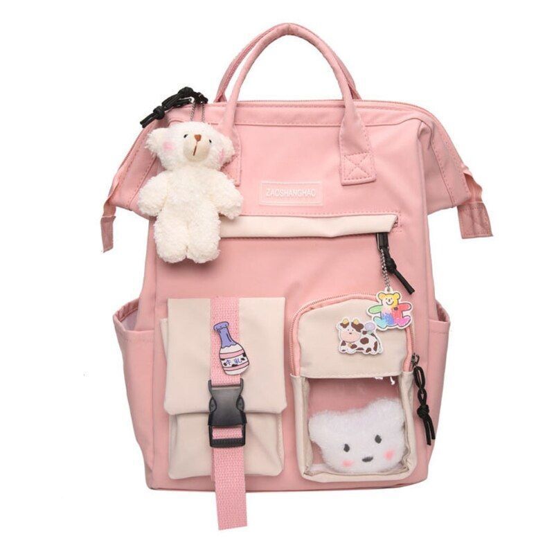Purple Backpack Waterproof Fancy High School Bag Cute Travel Rucksack 26*18*38CM