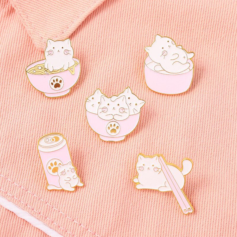 Pin Brooches Backpack Badges Meow Cat Hard enamel lapel Hat Gift Bag Goth Jeans
