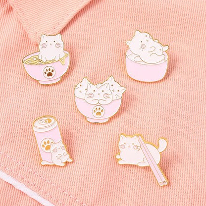 Pin Brooches Backpack Badges Meow Cat Hard enamel lapel Hat Gift Bag Goth Jeans