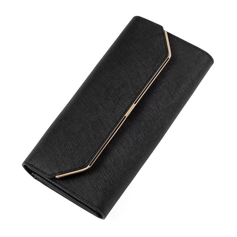Genuine Leather Wallets Long Card Holder Wallet Hasp Coin Purse Thin Clutch Bag