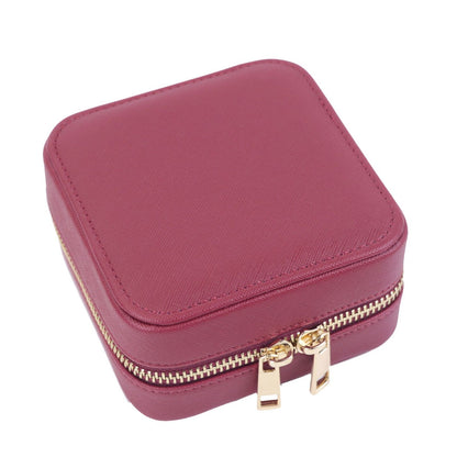 Customized Genuine Leather Earrings Ring Case Jewelry Storage Box 11.5*11.5*6 CM