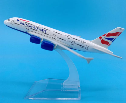 16cm BRITISH AIRWAYS AIRBUS A380 Passenger Aeroplane Diecast Aircraft Model