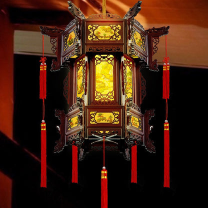 Palace Lantern Carved Wooden Chinese Lantern Balcony Red Outdoor Decoracion