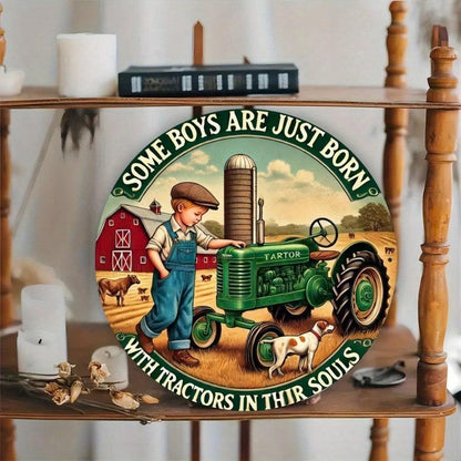 Vintage 8x8 Tin Sign Old Tractor Retro Farmhouse Rustic Wall Art for Garage Bar